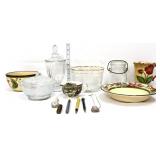 Mixed estate glass lot, inc pens & necklace