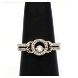 Sterling white sapphire ring, lab created