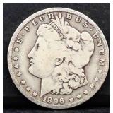 1896O Morgan silver dollar