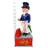 Cast iron mechanical Uncle Sam bank