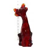 Fenton 12in amberina alley cat figure