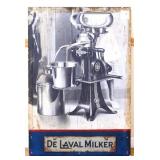 Vntg wood 28x42 DeLaval Milker adv sign