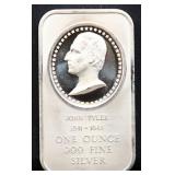 1oz John Tyler silver bar