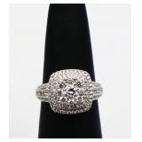 Sterling white sapphire ring, lab created