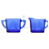 Vintage cobalt sugar/creamer set