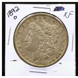 1892O Morgan silver dollar