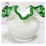 Fenton emerald crest 4in vase