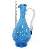 Blue Empoli 13in decanter with clear handle