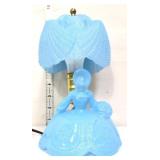 Vntg Southern Belle blue boudoir lamp
