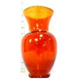 Orange 10in glass vase