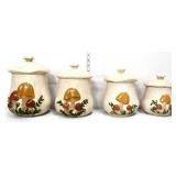 4 piece Merry Mushroom canister set see pics