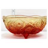 Amberina flash footed candy bowl