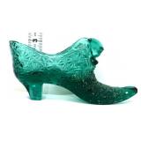Fenton spruce green daisy & button shoe