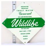 Metal 6x6 Trout Water Wildlife sign