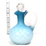 Vntg blue/white opalescent quilted cruet