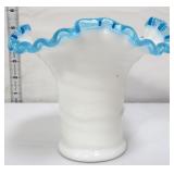 Fenton aqua crest 5in flare top vase