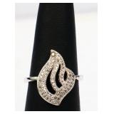 Sterling white sapphire pave ring, lab created