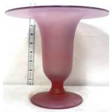 Rose satin 8in flare top vase