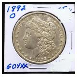 1892O Morgan silver dollar