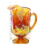 Vntg amber carnival pitcher