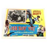 Vntg Randolph Scott Mexican lobby card