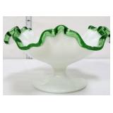 Fenton emerald crest footed compote
