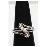 Sterling white sapphire ring, lab created