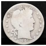 1901 barber half dollar