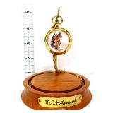 Hummel Ride To Christmas pocket watch w glass dome