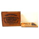 Wood dovetail Yukon Jack Liqueur crate w/ lid