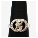 Sterling white sapphire ring, lab created