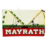 Vtg metal 26x16 Mayrath Grain & Hay elevator sign