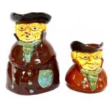 Lot of 2 brown toby pitchers
