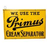 Vntg metal 14x10 Primus Cream Separator sign