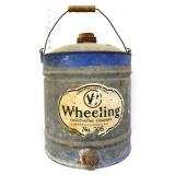 Vintage Wheeling bale hand zinc dispenser
