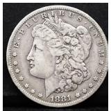 1881O Morgan silver dollar