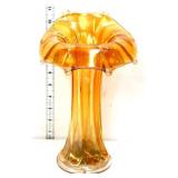 Vntg marigold carnival 11in morning glory vase