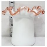 Fenton rose crest 4.5in hat vase