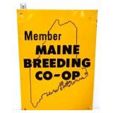 Vtg metal 9.5x13.4 Maine Breeding Coop Member sign