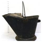 Vintage black metal coal scuttle