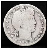 1906 barber half dollar