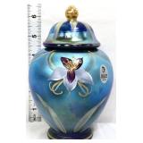 Fenton favrene iridescent orchid ginger jar