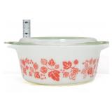 Vntg Pyrex gooseberry #472 dish with lid