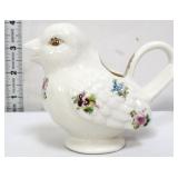 White figural bird creamer with flowers