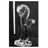 Vntg clear glass Paden City horse figure