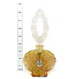 Fenton marigold perfume bottle, clear stopper