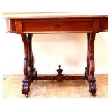 Victorian leather top 1 drawer window table