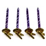 1990s glass purple candle clip on ornaments