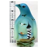Fenton Kibbe sunset lighthouse penguin figure
