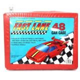 Vntg red Fast Lane car case with contents